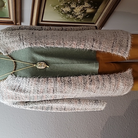 LOFT Outlet balletcore fuzzy open front sweater medium comfy cardigan comfy - Picture 1 of 11